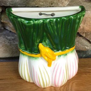 VTG Onion Wall Pocket Planter Cottagecore Italy